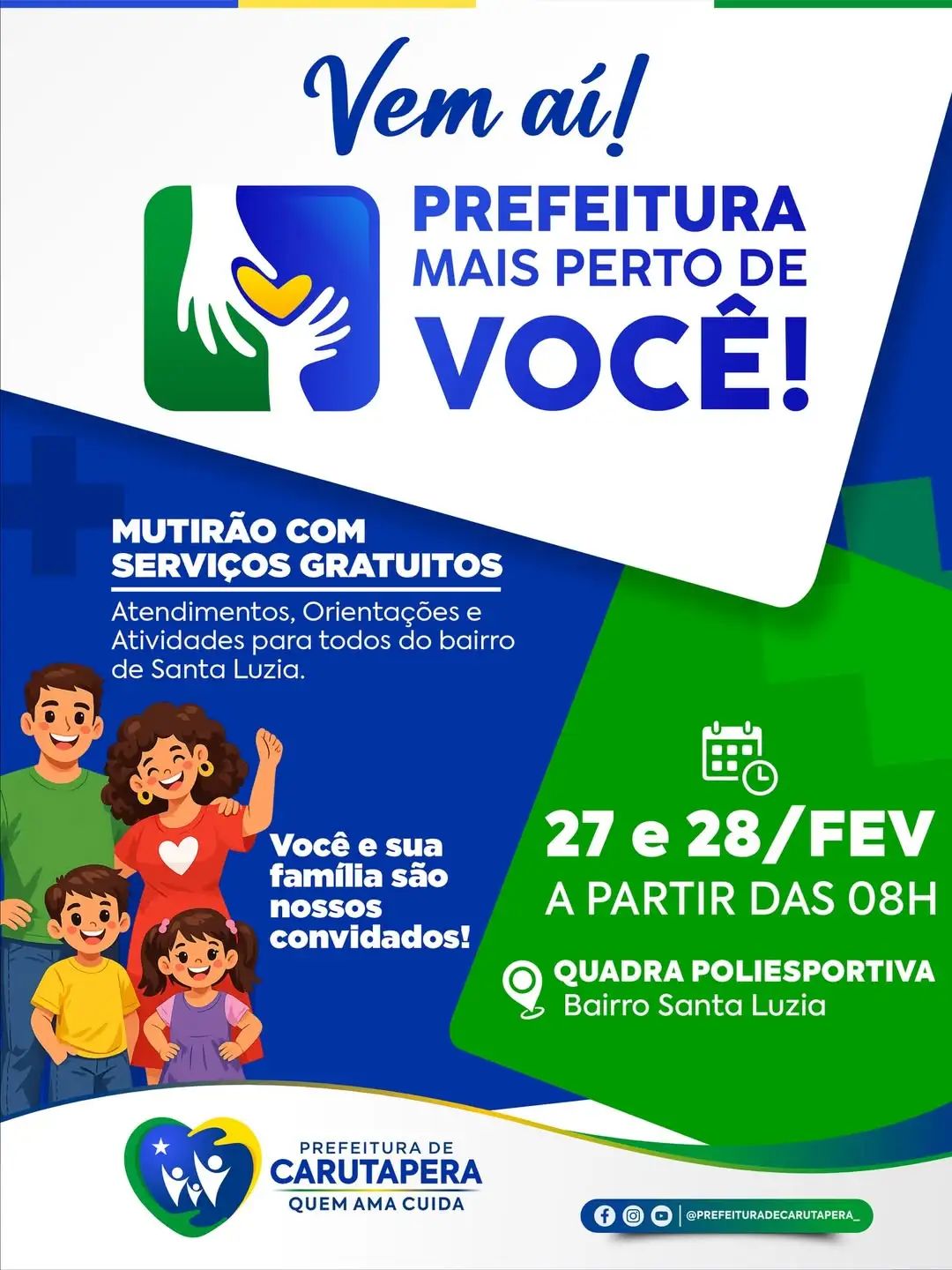 Galeria de imagens - Foto 1 da notícia: Prefeitura de Carutapera realizará ação “Prefeitura mais perto de você” dias 27 e 28 no bairro Santa Luzia